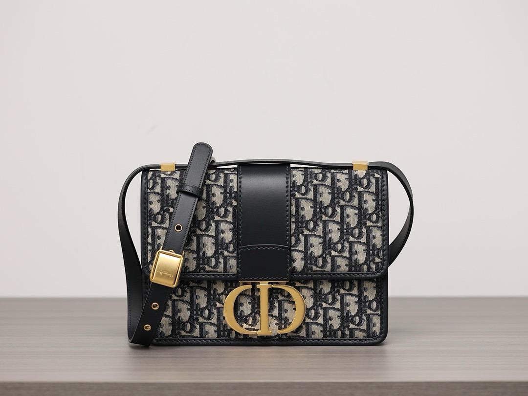 Dior 30 Montaigne Bag Oblique Blue Jacquard - Image 6