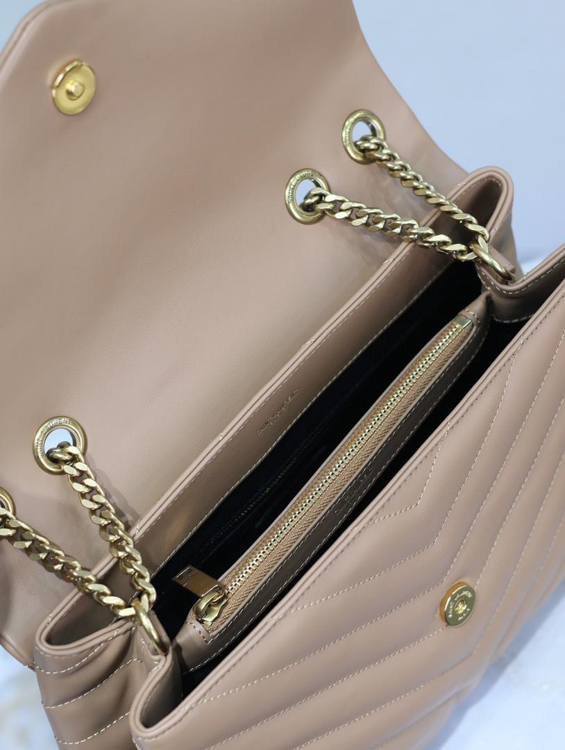 YSL Loulou Small Bag Beige Brown - Image 7