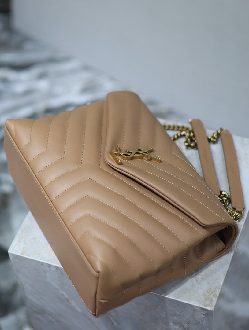 YSL Loulou Small Bag Beige Brown - Image 3