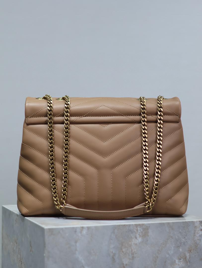 YSL Loulou Small Bag Beige Brown - Image 4