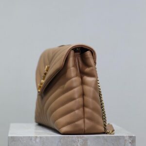YSL Loulou Small Bag Beige Brown - Image 5