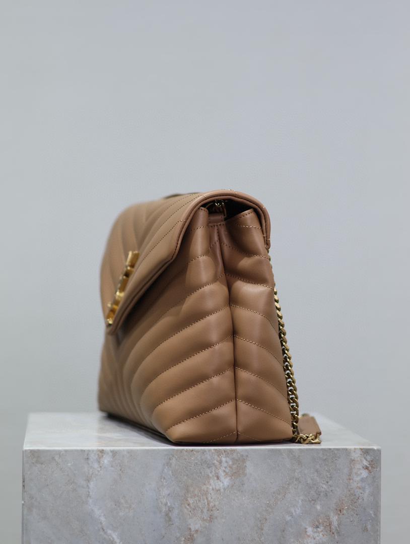 YSL Loulou Small Bag Beige Brown - Image 5