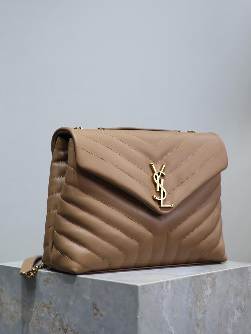YSL Loulou Small Bag Beige Brown - Image 1