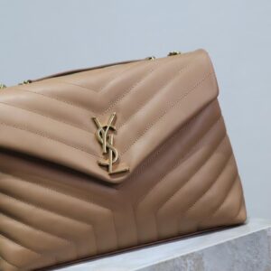 YSL Loulou Small Bag Beige Brown - Image 6