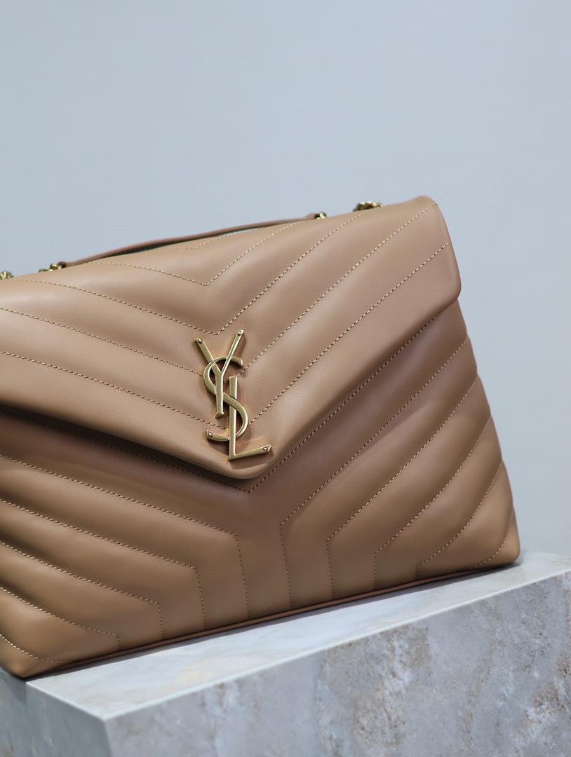 YSL Loulou Small Bag Beige Brown - Image 6