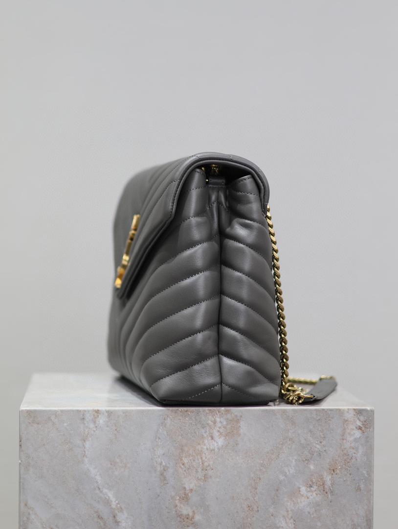 YSL Loulou Small Bag Gray - Image 4