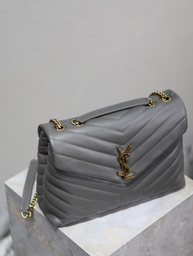 YSL Loulou Small Bag Gray - Image 5
