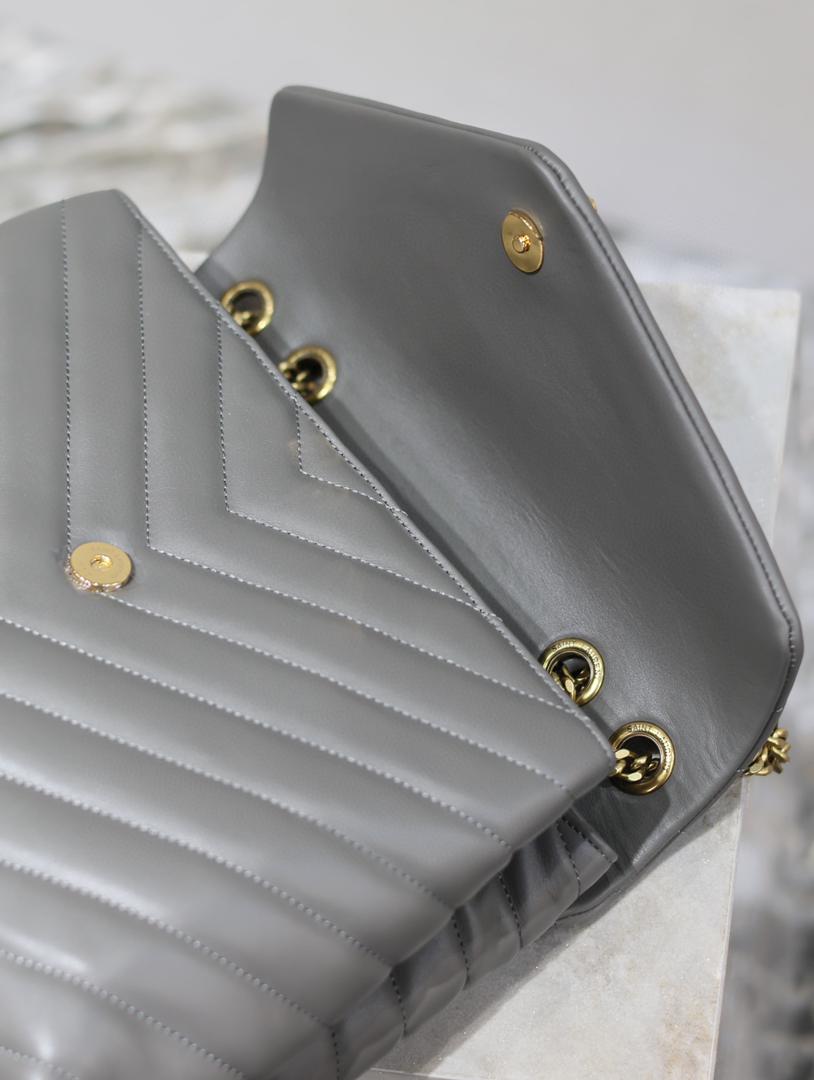 YSL Loulou Small Bag Gray - Image 7