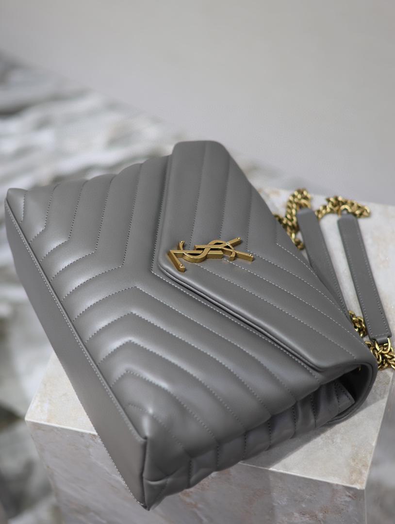 YSL Loulou Small Bag Gray - Image 9
