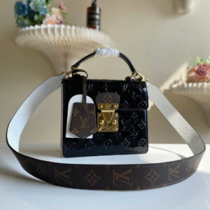LOUIS VUITTON Noir Monogram Vernis Leather Spring Street NM Bag