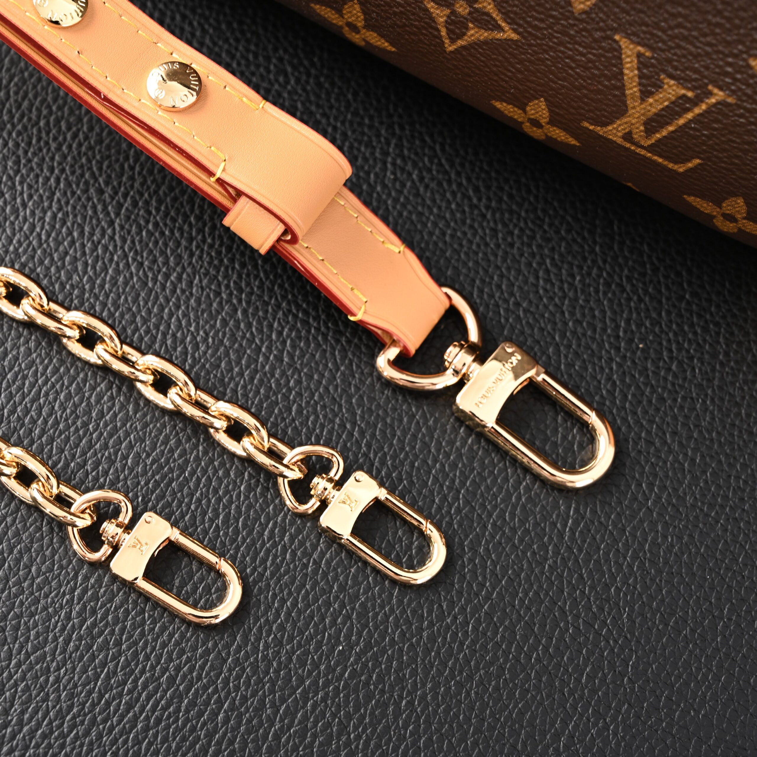 Louis Vuitton Boulogne Monogram Canvas Shoulder Bag – Classic Brown with Vachetta Leather Trim (M45832) - Image 7