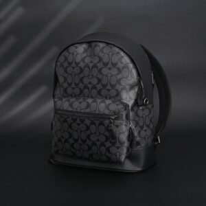 Coach West Backpack – Signature Canvas in Black/Grey - Image 5