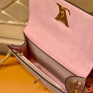 Lv Twist Chain Wallet Light Pink Grain Leather - Image 5