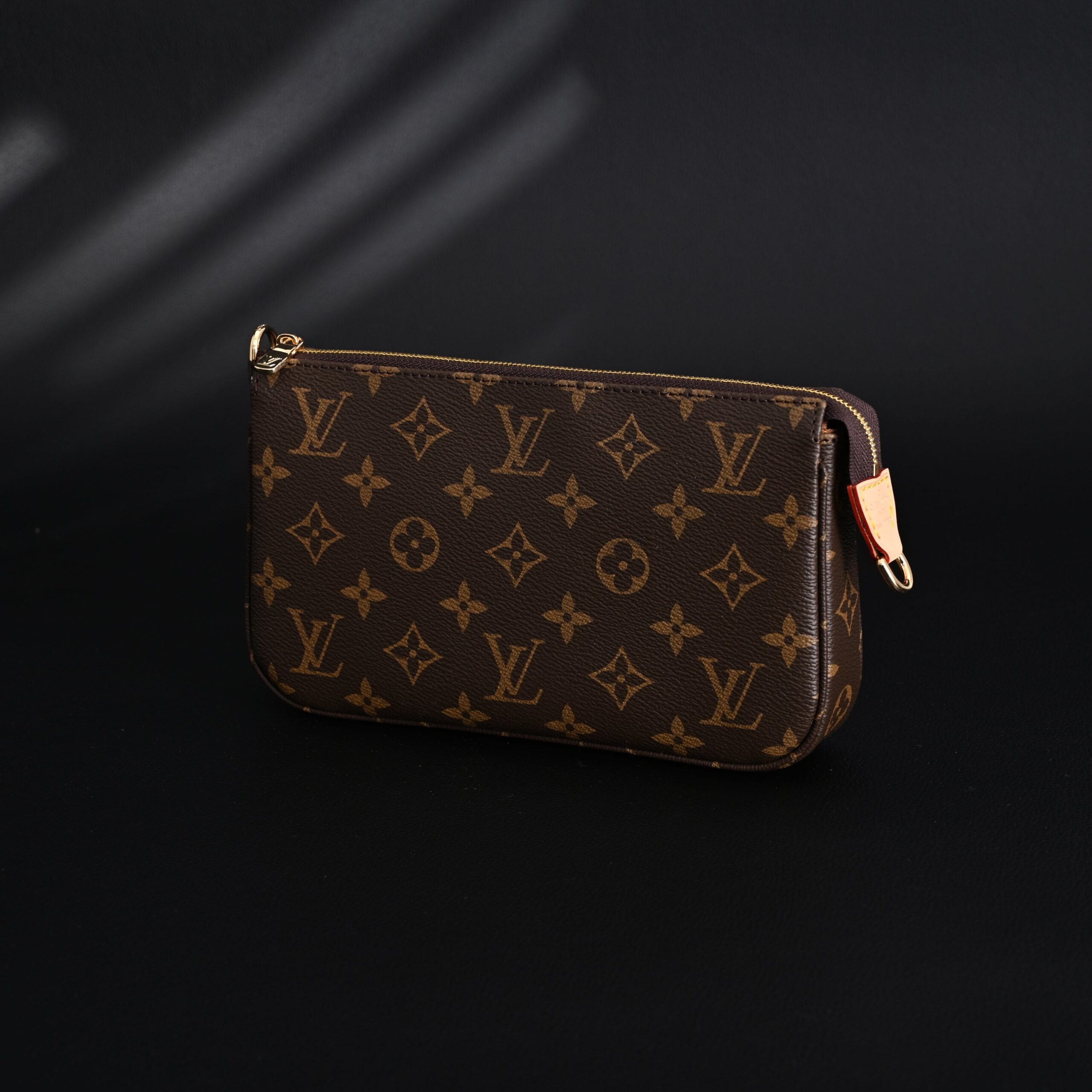 Louis Vuitton Pochette Accessoires Monogram Canvas Clutch Bag – Brown with Gold Chain (M82766) - Image 9