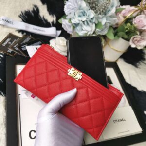 Chanel caviar quilted zip boy pouch - Image 6