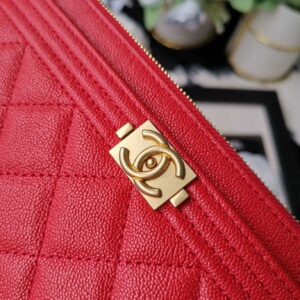 Chanel caviar quilted zip boy pouch - Image 7