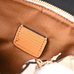 Coach Rowan Satchel – Signature Canvas Top Handle Bag with Crossbody Strap (Khaki/Chalk) - Image 7