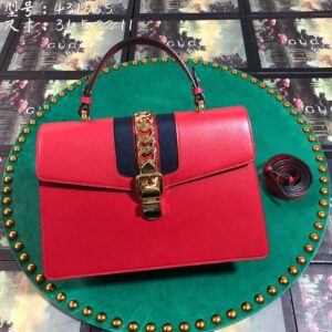 Gucci GG Sylvie Leather Medium Top Handle Bag - Image 7