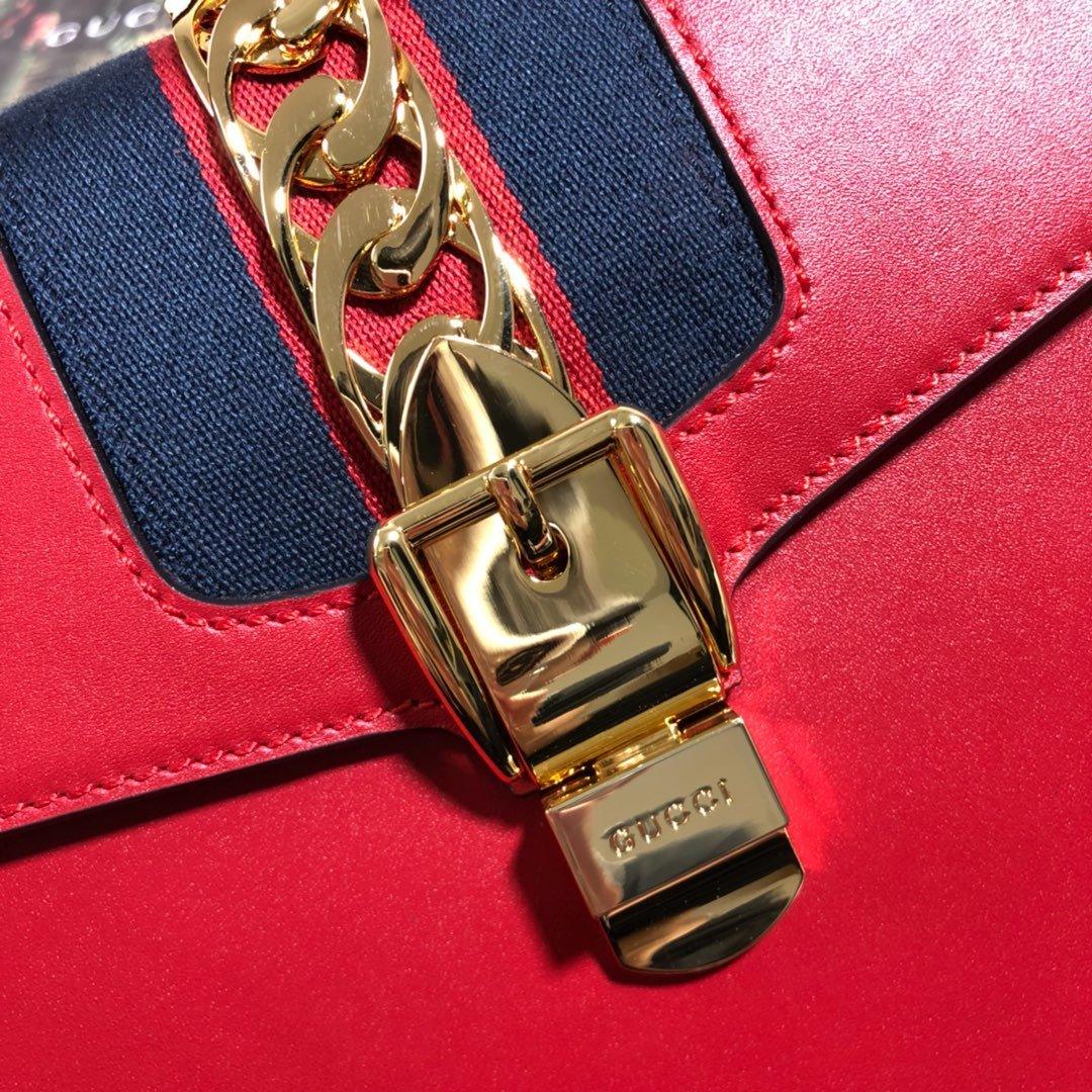 Gucci GG Sylvie Leather Medium Top Handle Bag - Image 8