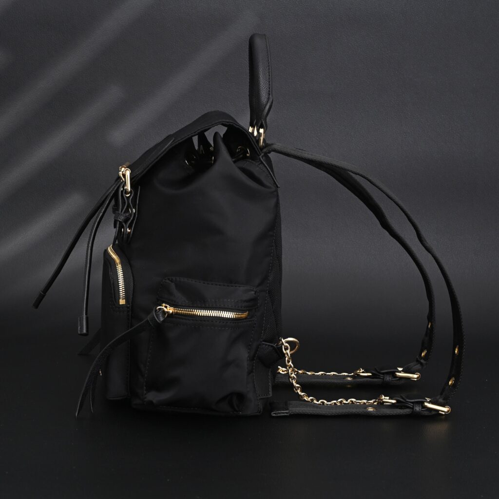 Burberry The Rucksack – Black Nylon & Leather Backpack with Gold-Tone Hardware