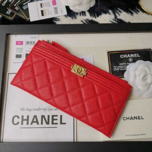 Chanel caviar quilted zip boy pouch - Image 9