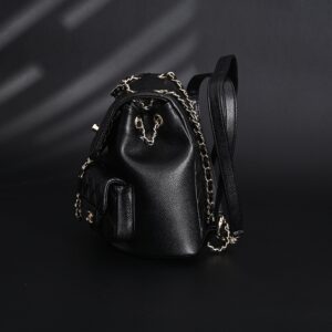 Chanel Duma Backpack – Black Quilted Lambskin with Gold-Tone Hardware (24A Collection) - Image 9
