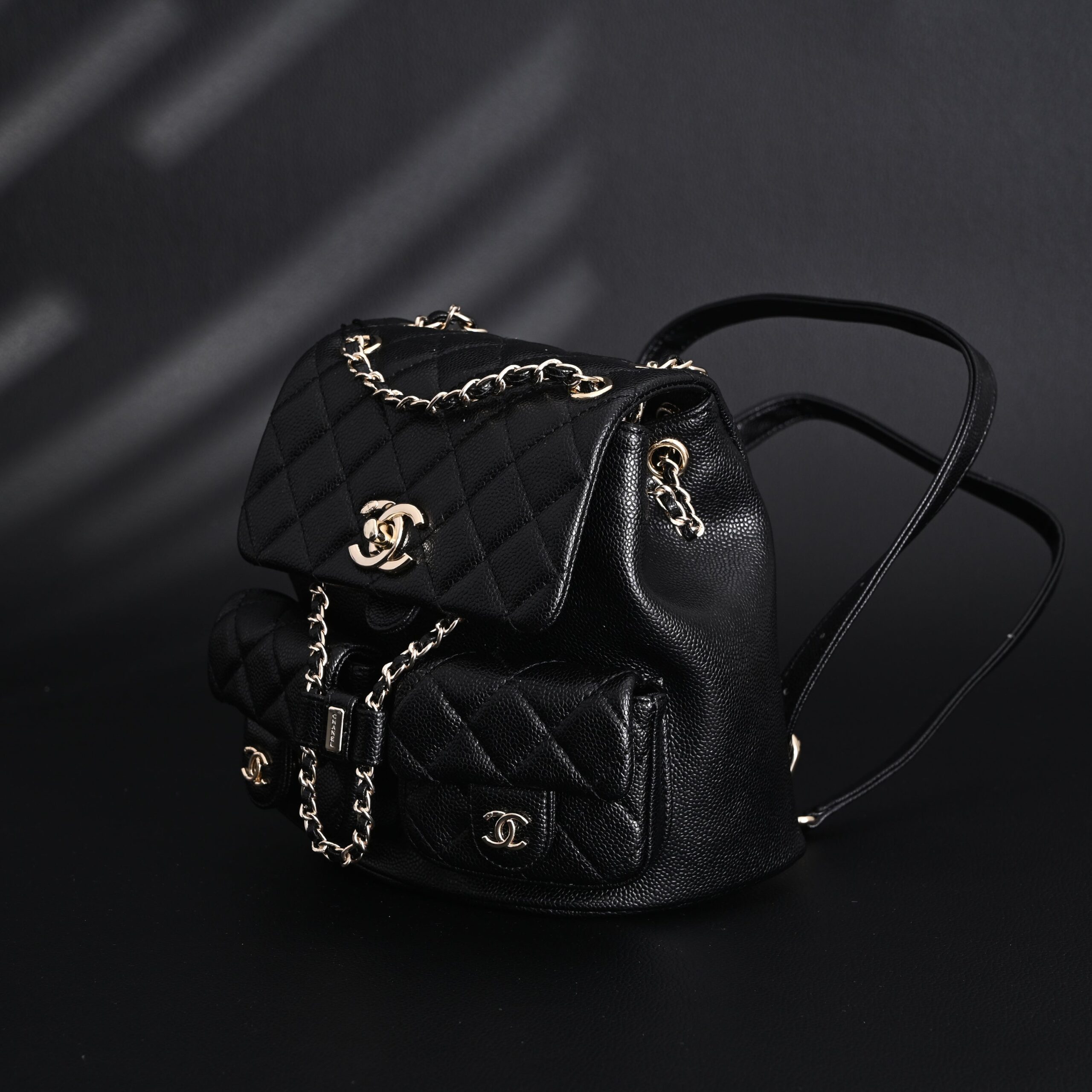 Chanel Duma Backpack – Black Quilted Lambskin with Gold-Tone Hardware (24A Collection) - Image 10