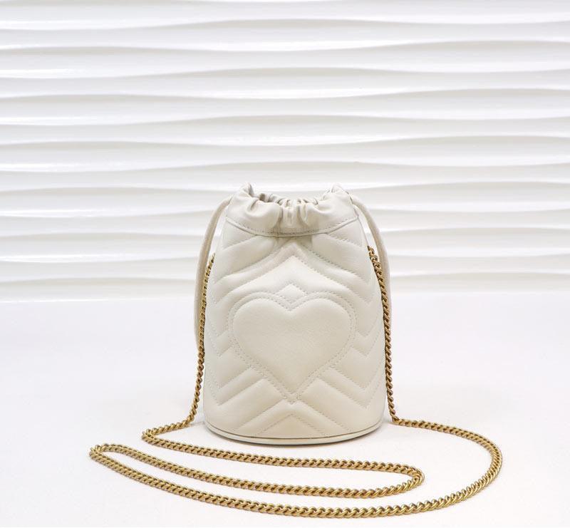 Gucci GG Marmont mini bucket Bag White Leather - Image 4