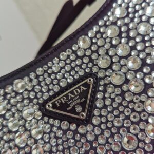 Prada Cleo Satin Bag with Crystals - Image 2