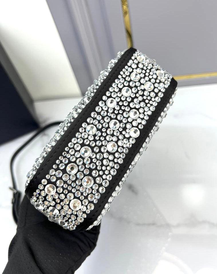 Prada Satin Tote Bag with Crystals - Image 7