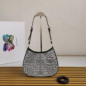 Prada Cleo Satin Bag with Crystals - Image 3