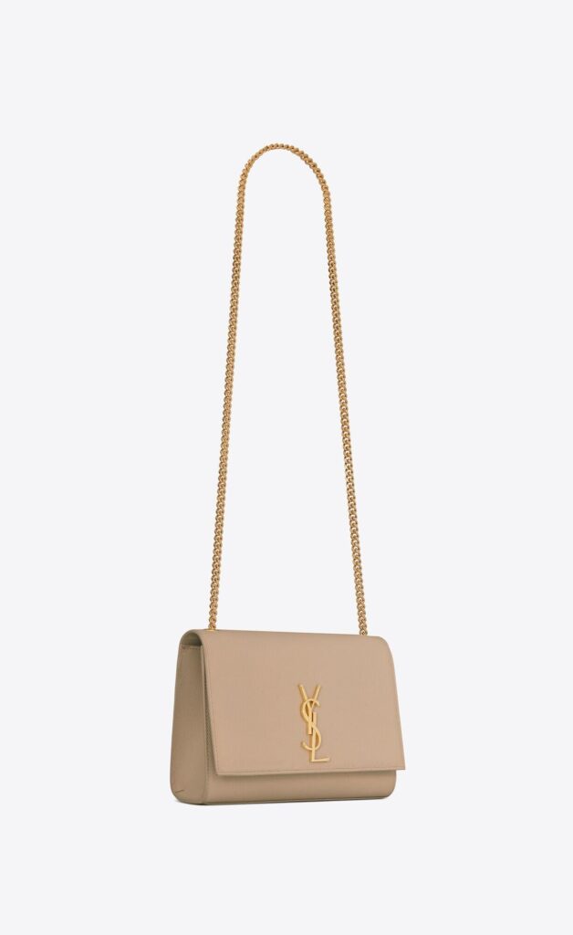 YSL Kate Medium Chain Bag In Grain De Poudre Embossed Leather