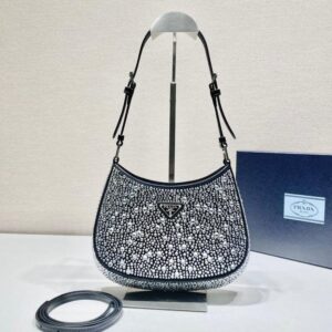 Prada Cleo Satin Bag with Crystals