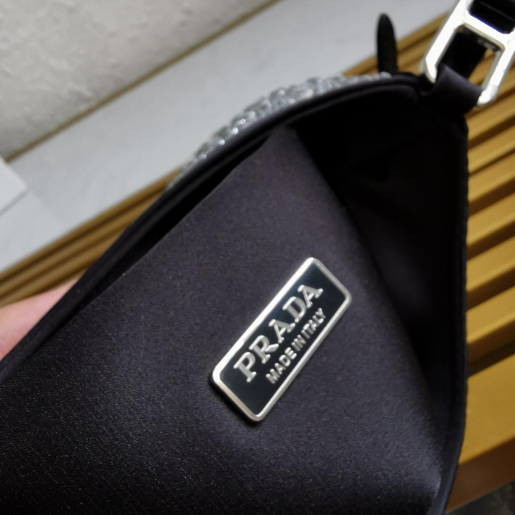 Prada Cleo Satin Bag with Crystals - Image 4