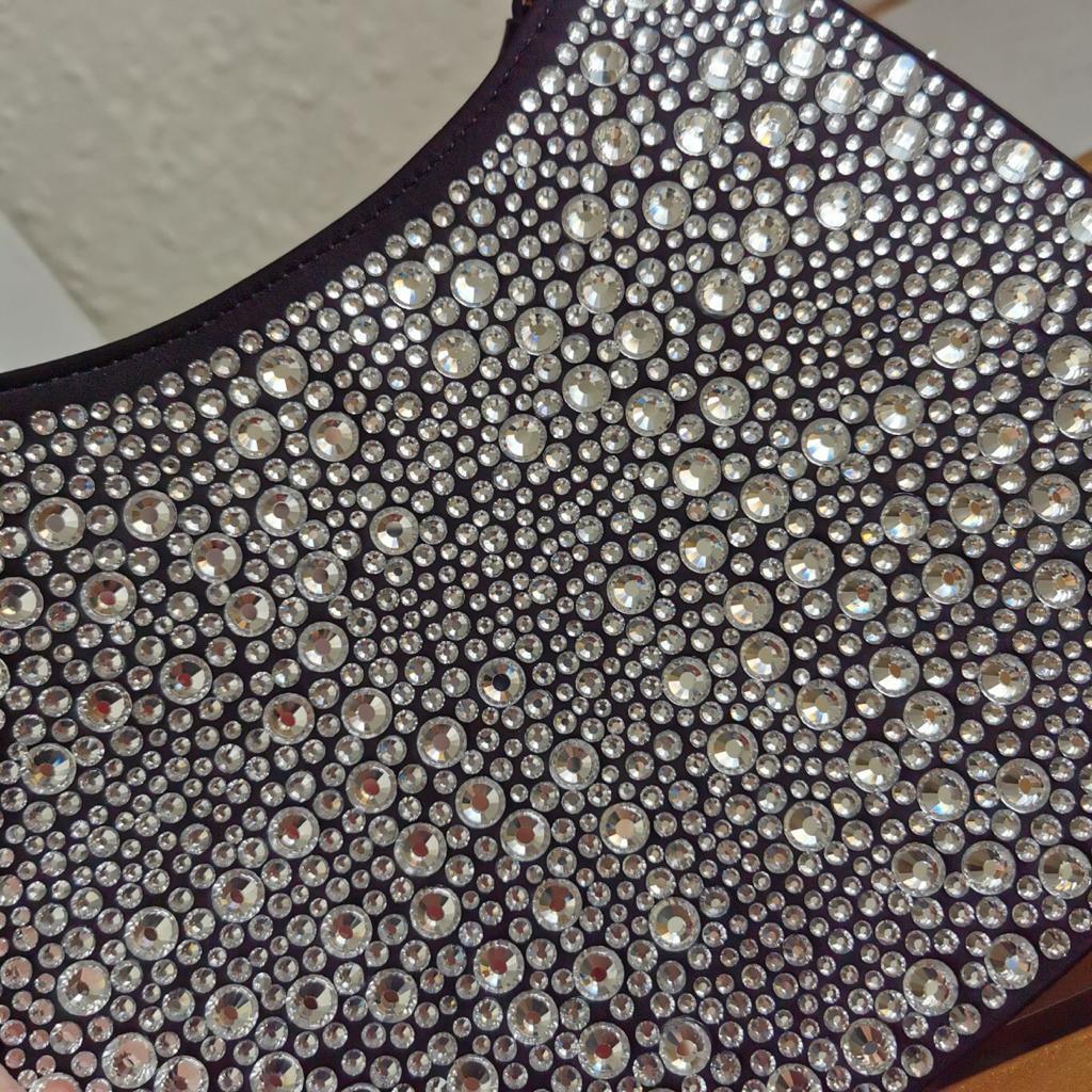 Prada Cleo Satin Bag with Crystals - Image 5