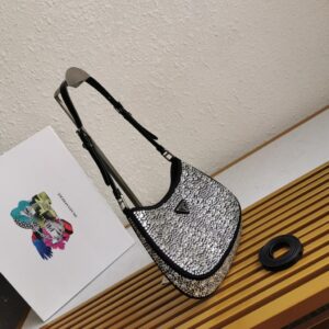 Prada Cleo Satin Bag with Crystals - Image 6