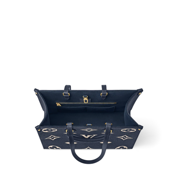 LV OnTheGo MM Navy Blue cream