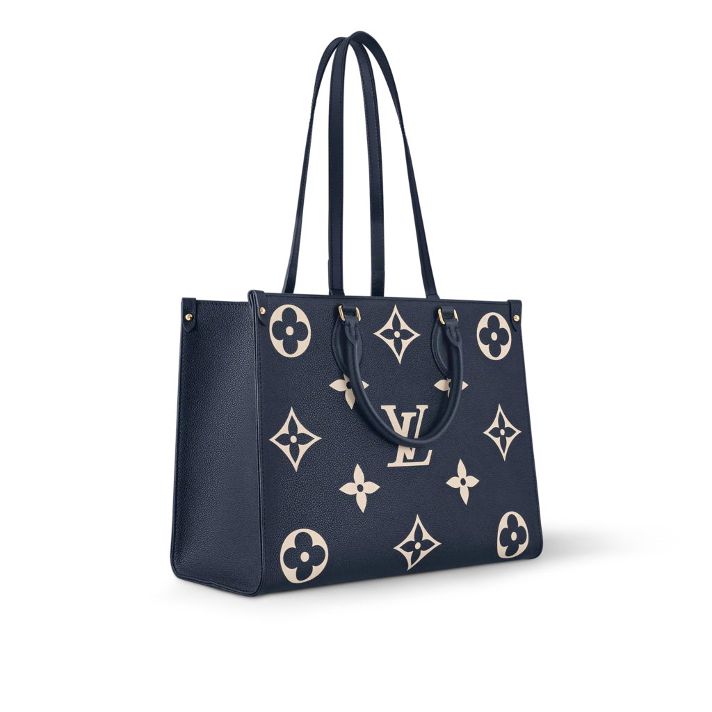 LV OnTheGo MM Navy Blue cream
