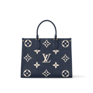 LV OnTheGo MM Navy Blue cream